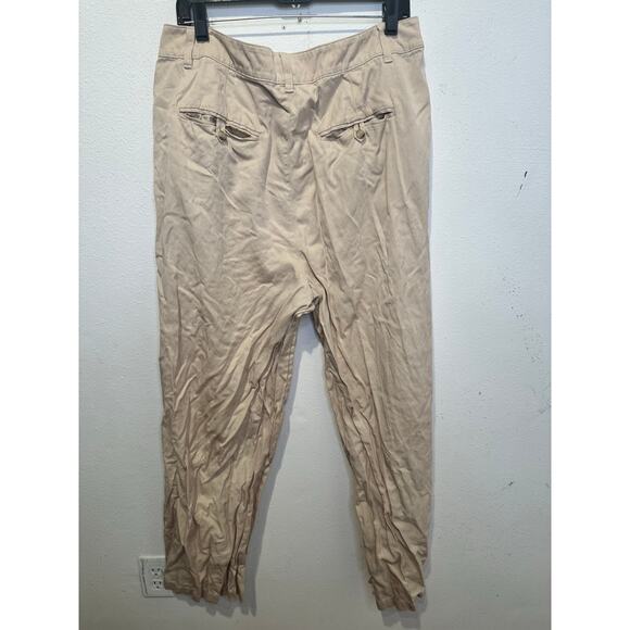 Madewell Beige Tan Relaxed Button Front Relaxed Fit Wide-Leg Pants Size 14 - Picture 8 of 14